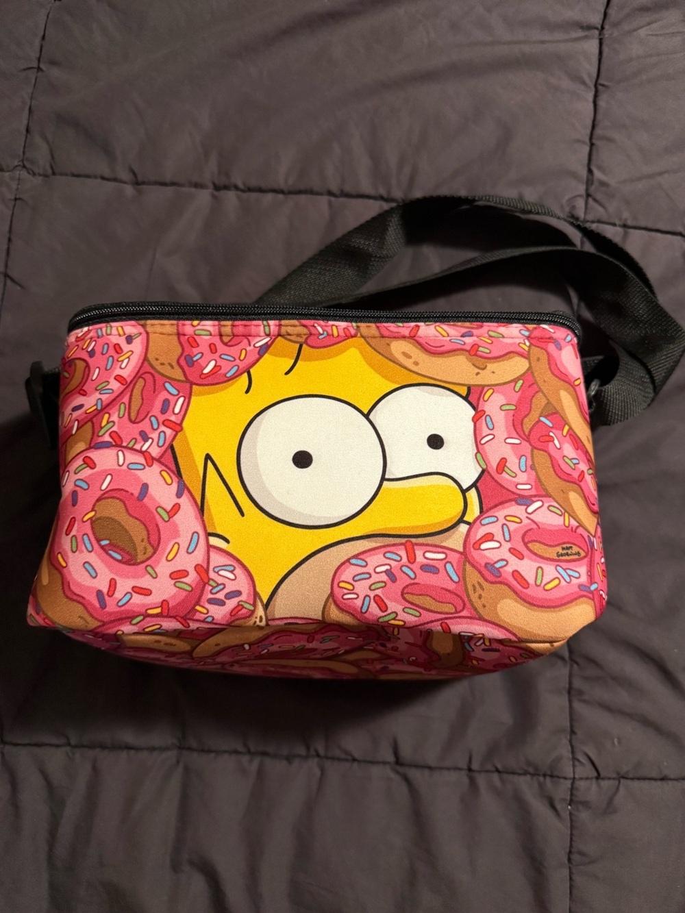 NWT: Homer Simpson Lunch Bag 2018 San Diego Comicon Pink Donut Pattern